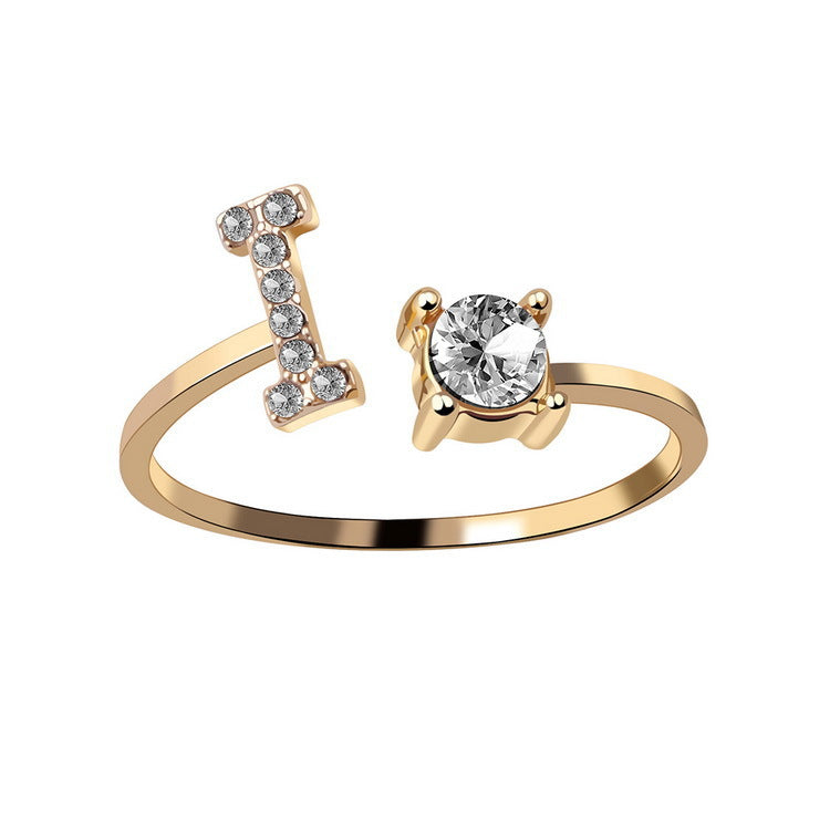 New Design Adjustable 26 Initial Letter Ring Fashion Jewelry For Women Simple Elegant Jewelry - Elevated Jewellery