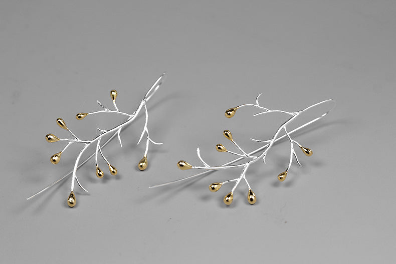 Silver Flower Handmade Looped Earrings - Elevated Jewellery
