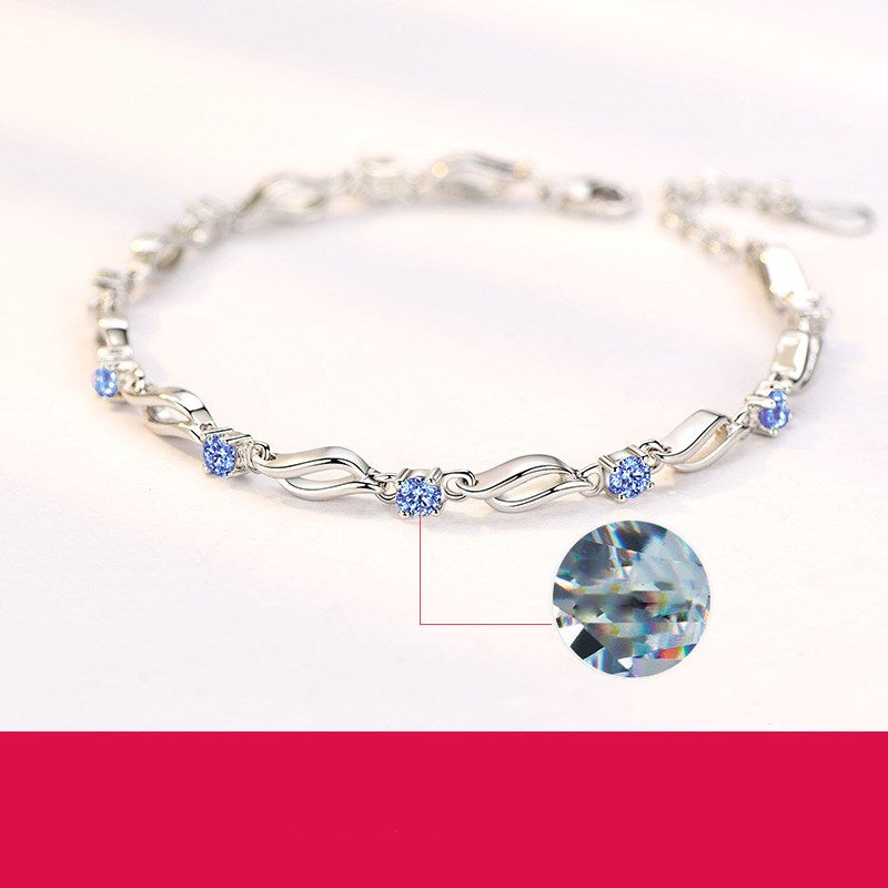 925 Sterling silver crystal love bracelet - Elevated Jewellery