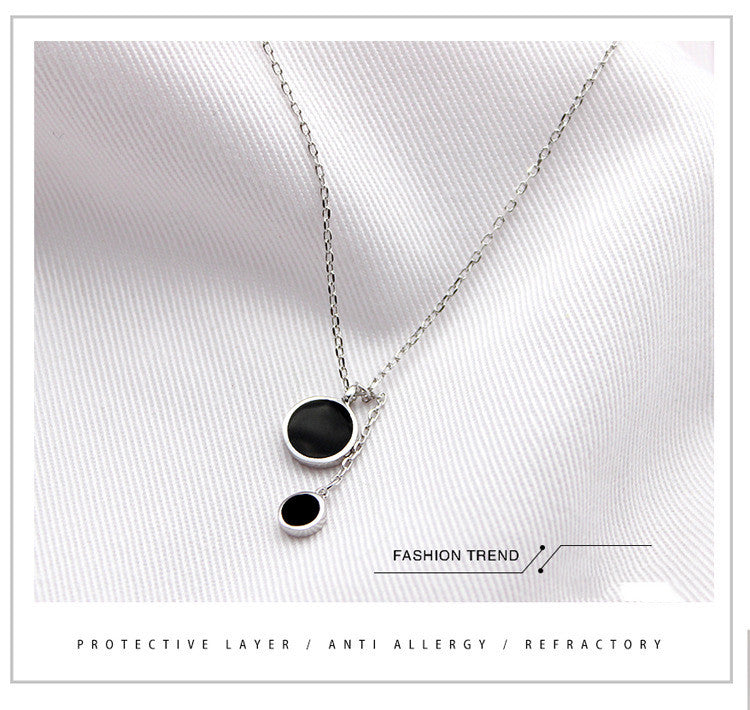 925 sterling silver black circle necklace - Elevated Jewellery
