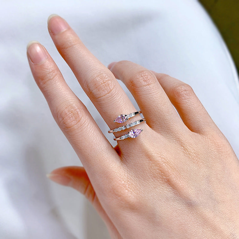 Adjustable Pink Gem Ring - Elevated Jewellery