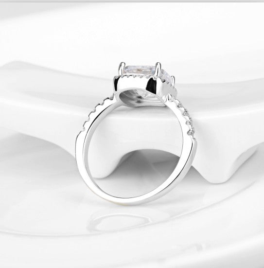 Silver Square Diamond Ring - Elevated Jewellery