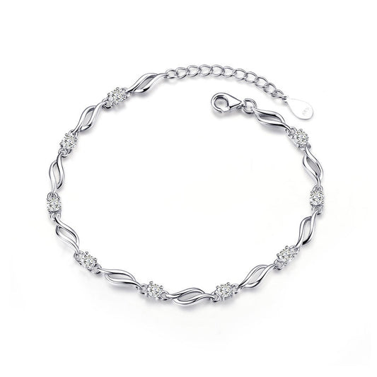 925 Sterling silver crystal love bracelet - Elevated Jewellery