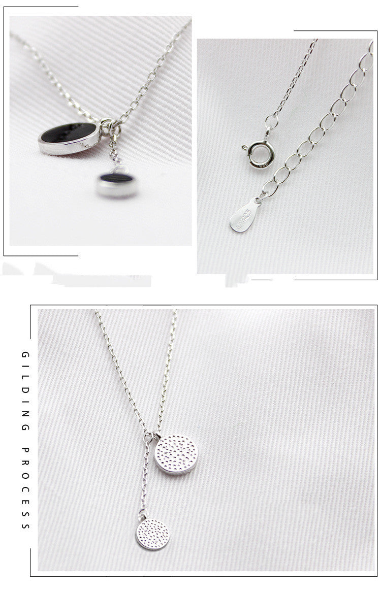 925 sterling silver black circle necklace - Elevated Jewellery