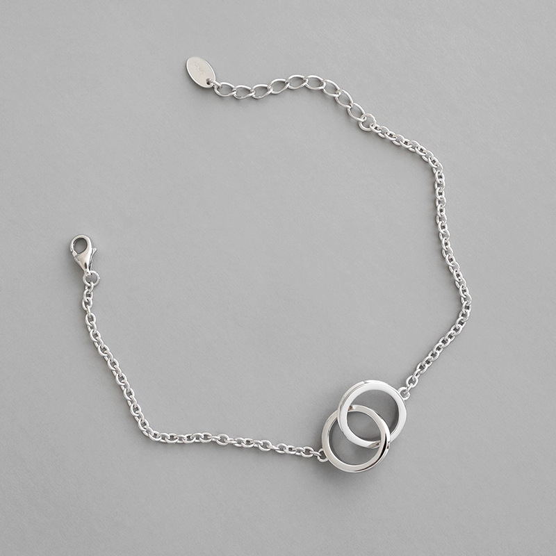 925 Solid Sterling Silver Simple Double Circle - Elevated Jewellery