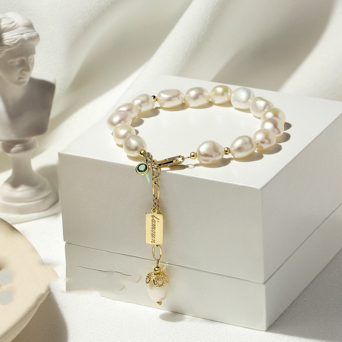 Natural Zircon Pearl Bracelet - Elevated Jewellery