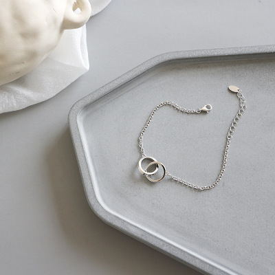 925 Solid Sterling Silver Simple Double Circle - Elevated Jewellery