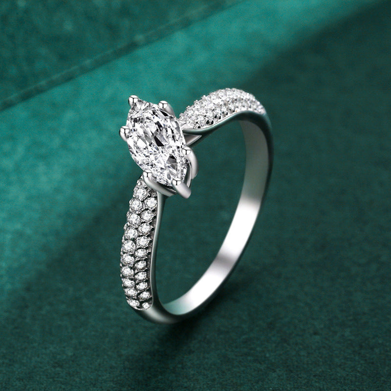 925 Sterling Silver Light Luxury Diamond Ring - Elevated Jewellery