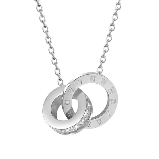 Silver Double Ring Necklace - Elevated Jewellery