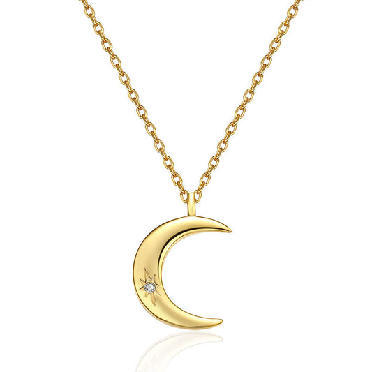 Diamond Moon Necklace - Elevated Jewellery
