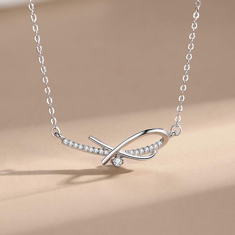 Silver Bow Necklace - Elevated Jewellery