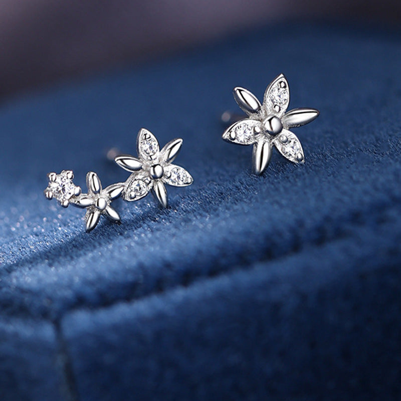 Silver Flower Stud Earrings - Elevated Jewellery