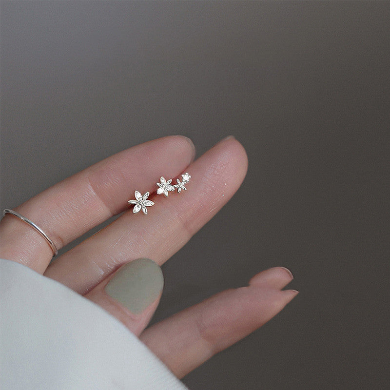 Silver Flower Stud Earrings - Elevated Jewellery