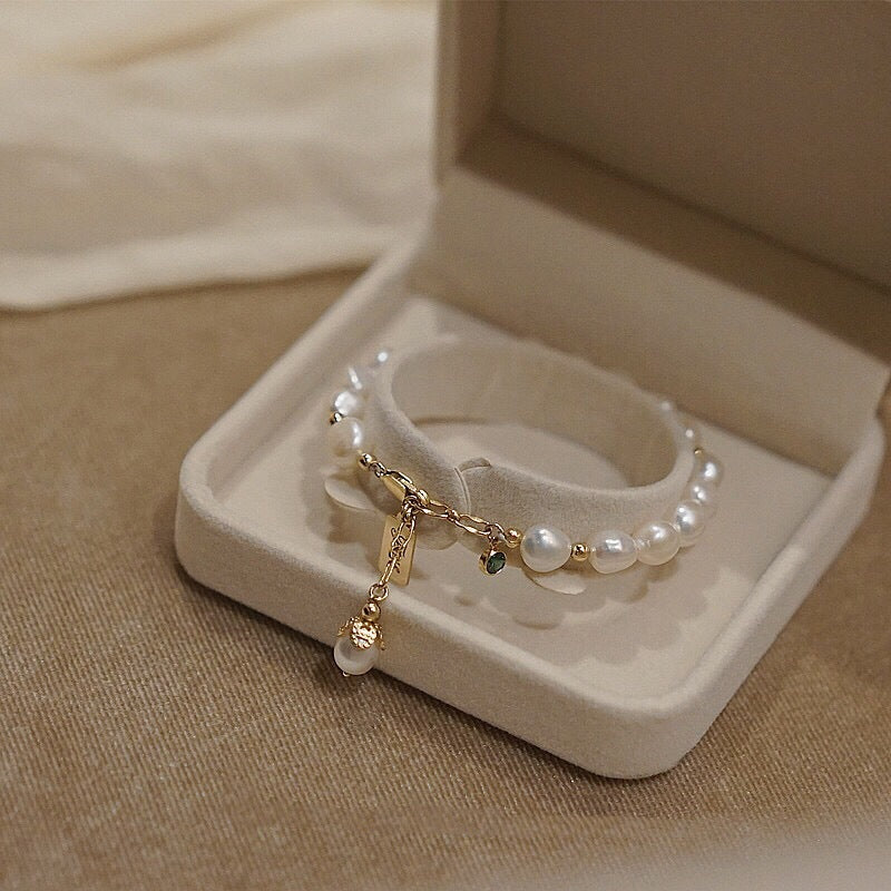 Natural Zircon Pearl Bracelet - Elevated Jewellery